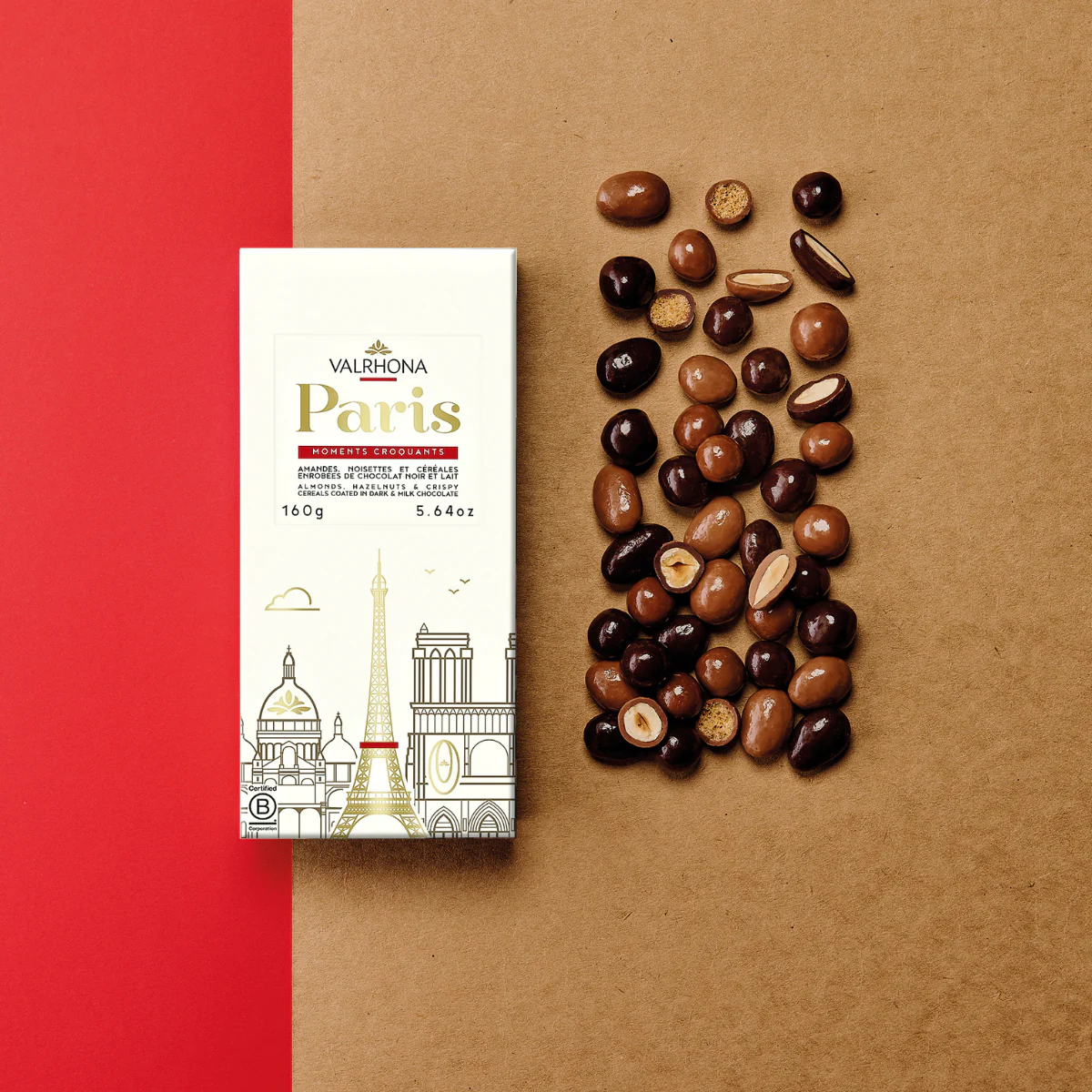 Box of Almonds, Hazelnuts, and Milk & Dark Chocolate Crunchy Bites - Paris Collection - 5.6oz. - Image 2