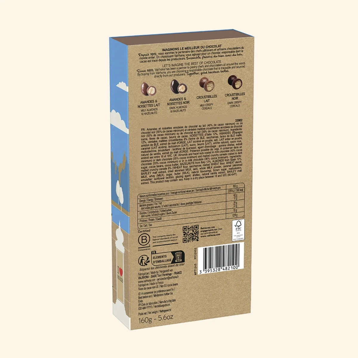 Box of Almonds, Hazelnuts, and Milk & Dark Chocolate Crunchy Bites - Paris Collection - 5.6oz. - Image 3