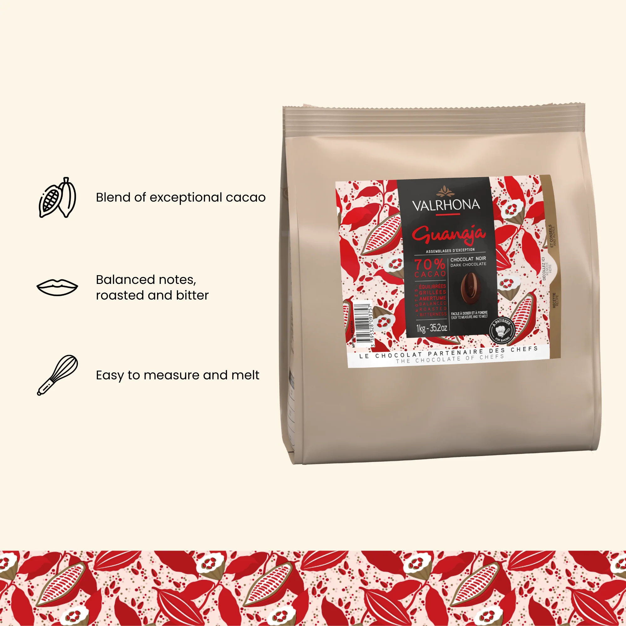 Dark Baking Chocolate Guanaja 70% - 35.27oz - Image 3