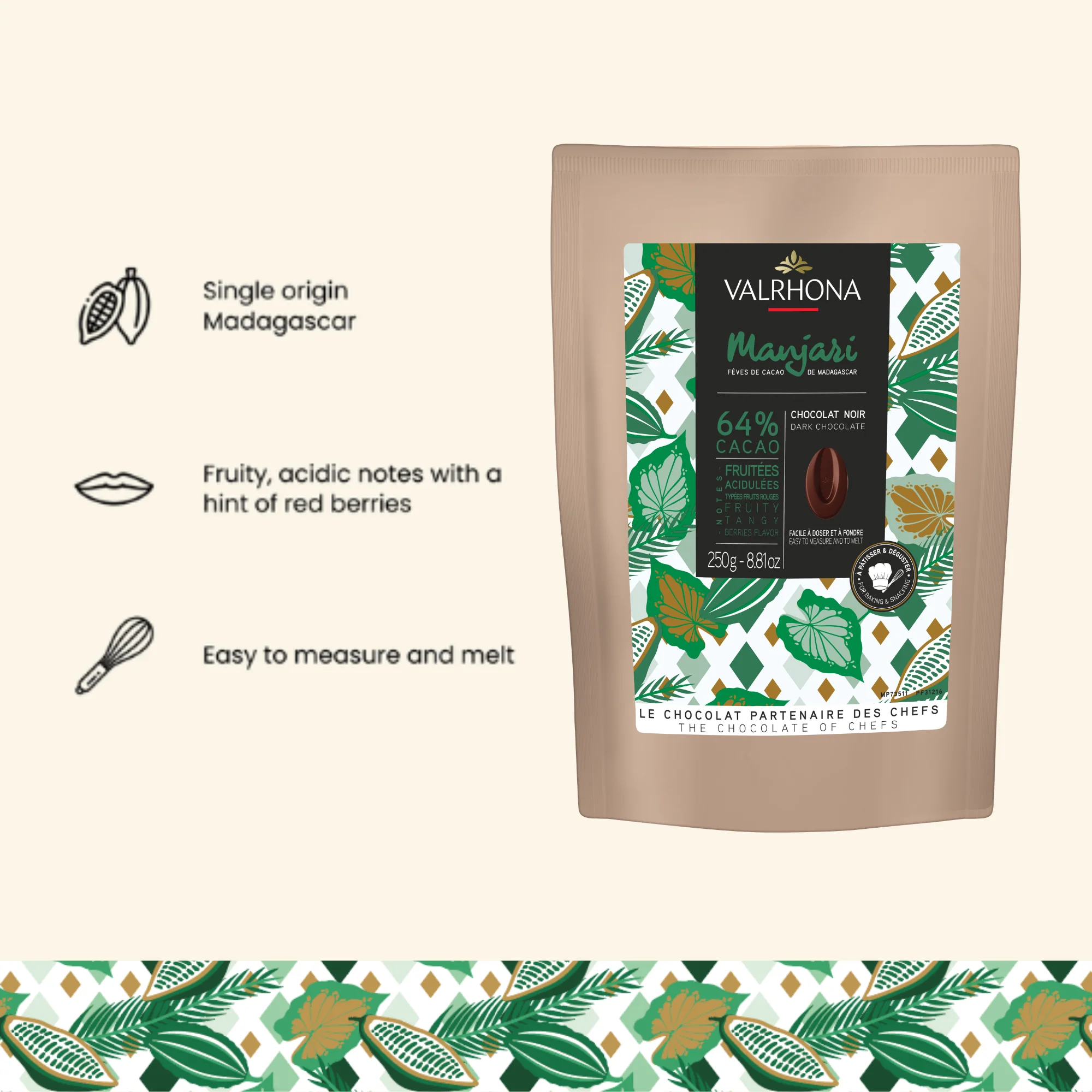 Dark Baking Chocolate Manjari 64% - 8.8oz - Image 3