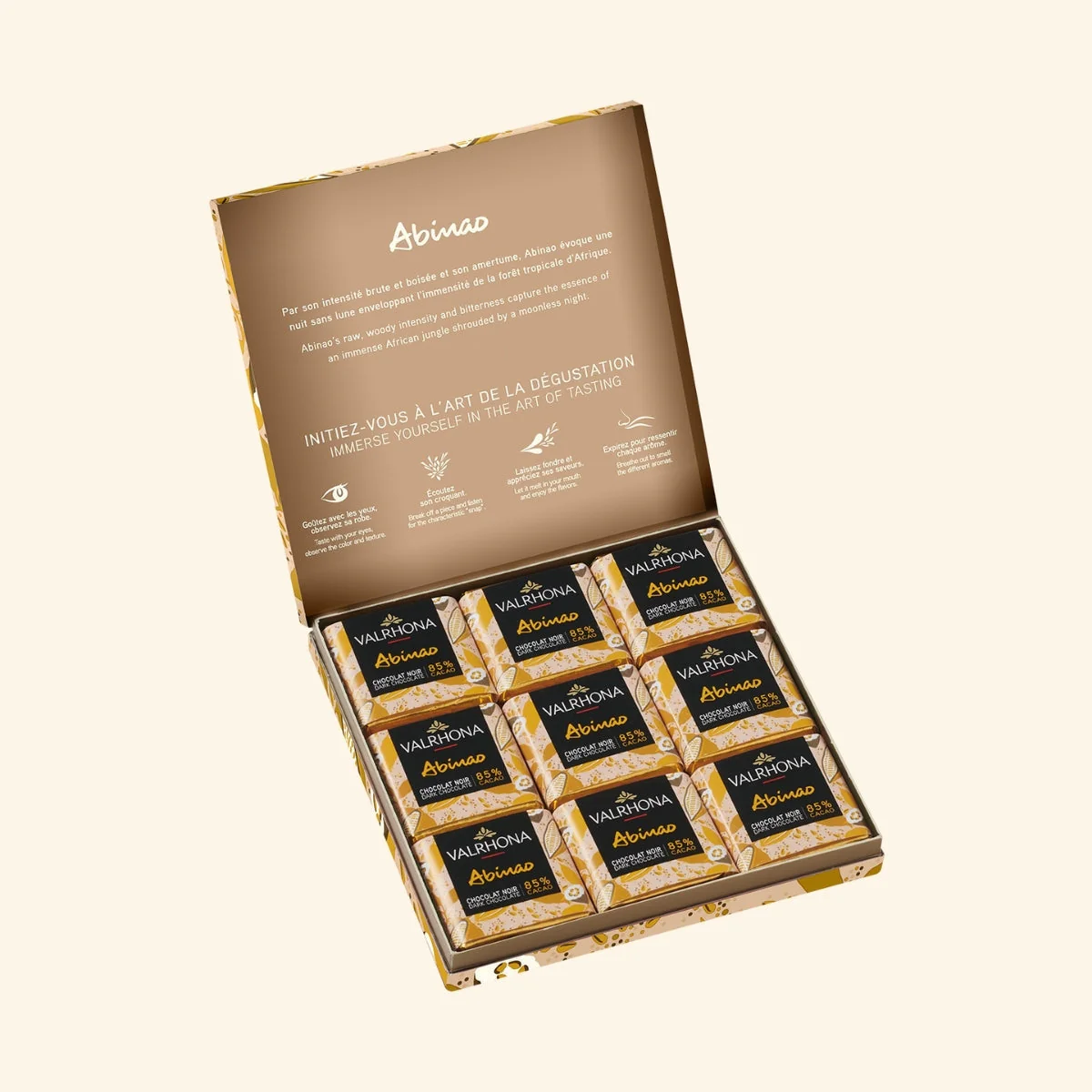 Gift Box of 18 Dark Chocolate Squares Abinao 85% - 3.1oz - Image 5