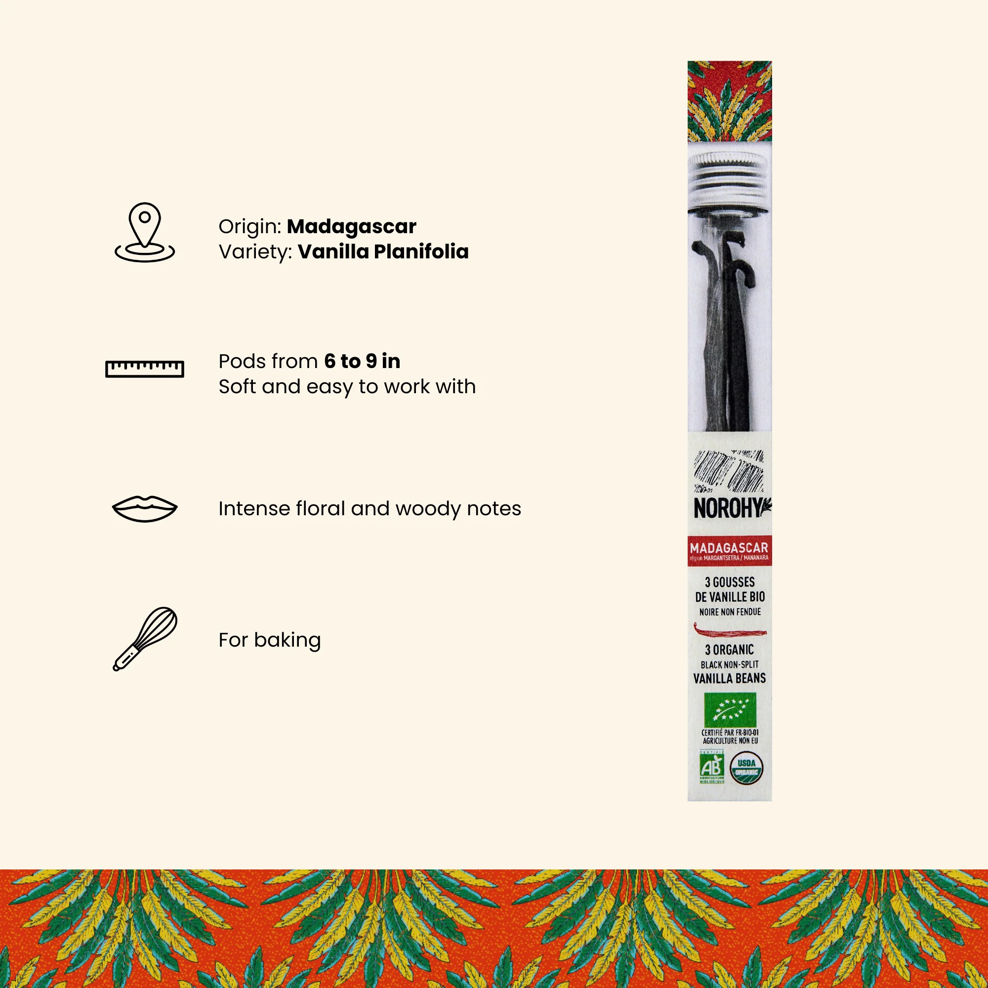 Organic Madagascar Vanilla Beans - Tube of 3 - Image 3