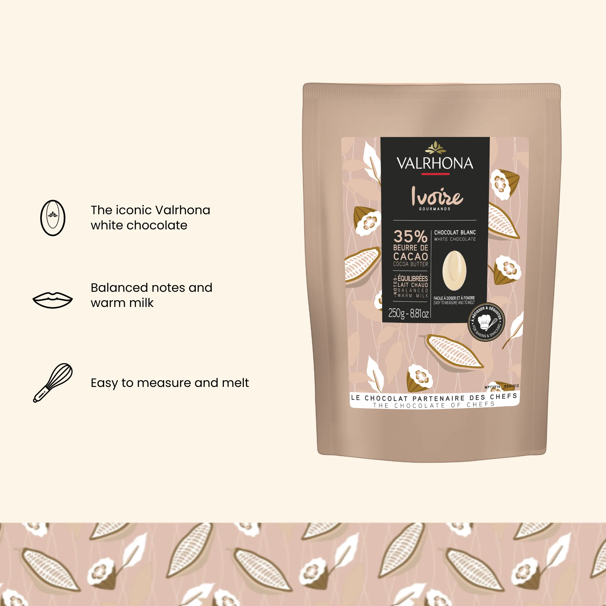 White Baking Chocolate Ivoire 35% - 8.8oz - Image 3