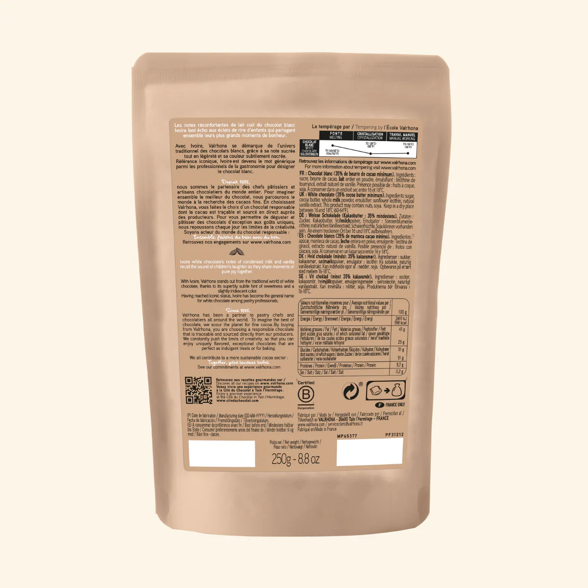 White Baking Chocolate Ivoire 35% - 8.8oz - Image 6
