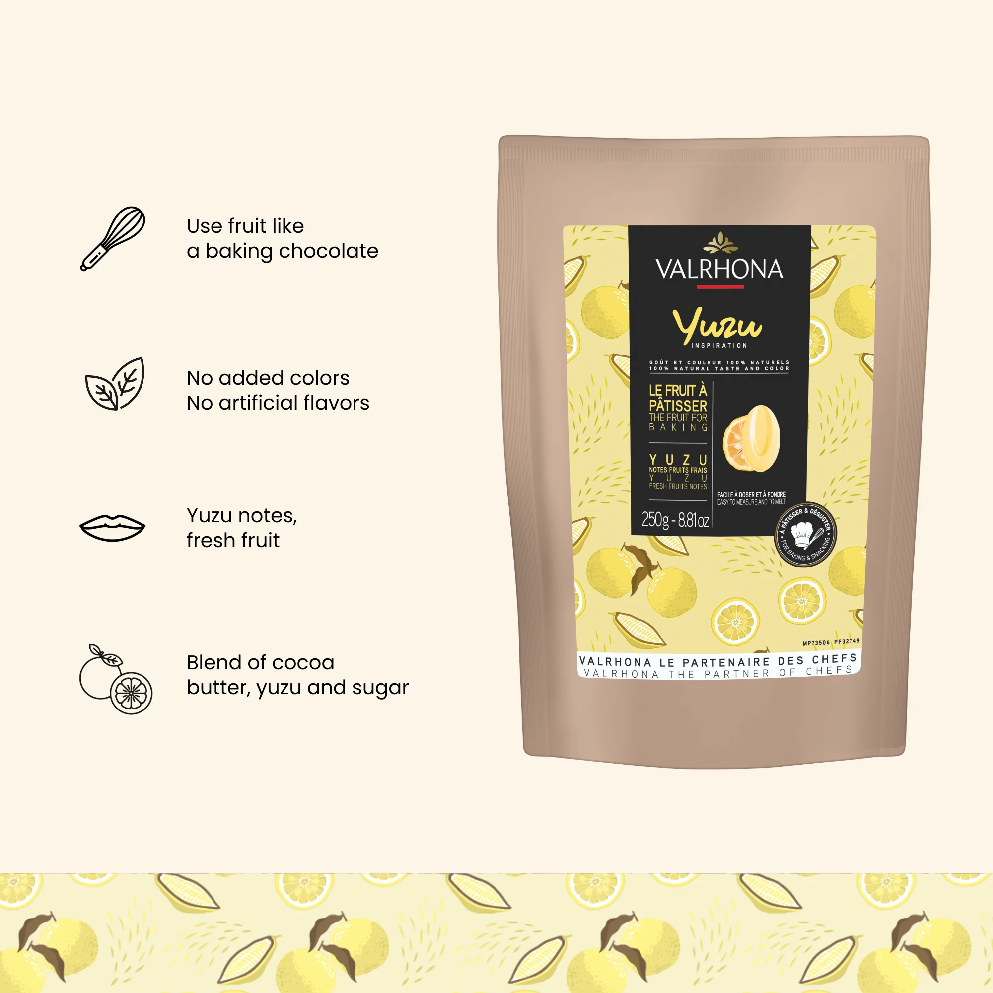 Yuzu Inspiration Fruit Couverture - 8.8 oz - Image 3